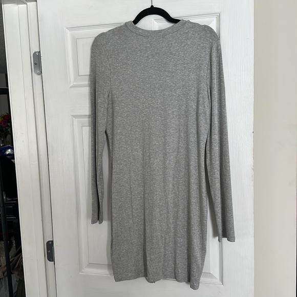 Love Highlight | Ribbed Long Sleeve Lace-Up Dress - Picture 7 of 7